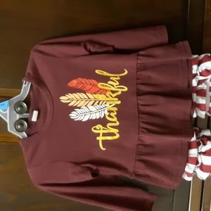 Baby Girl Thankful Shirt and Rufflepant 12 18 mont